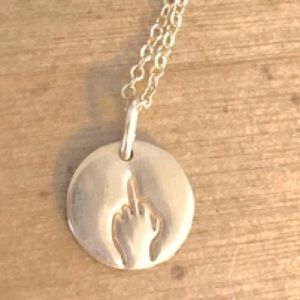 Up yours! Middle finger necklace!